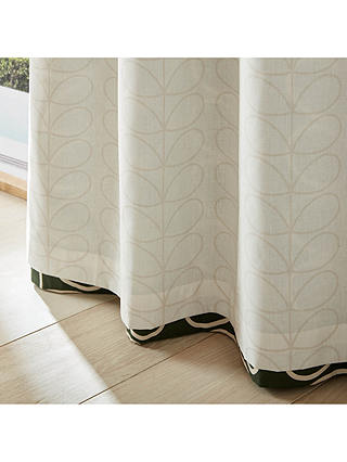 Orla Kiely Linear Stem Pair Lined Eyelet Curtains, Evergreen, W168 x Drop 183cm
