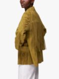 Whistles Lani Tassel Suede Jacket, Olive