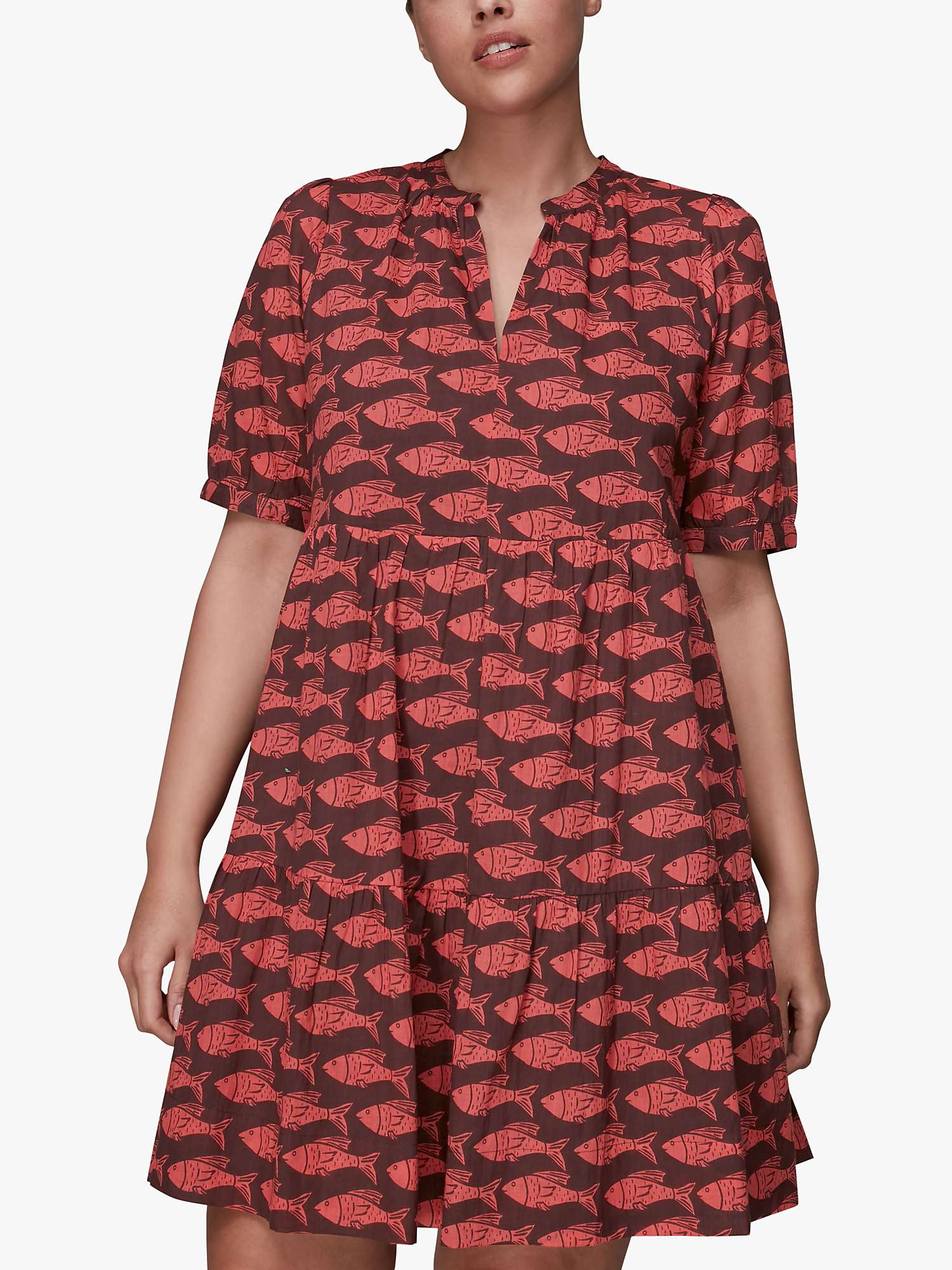 Buy Whistles Pisces Print Trapeze Dress, Pink/Multi Online at johnlewis.com