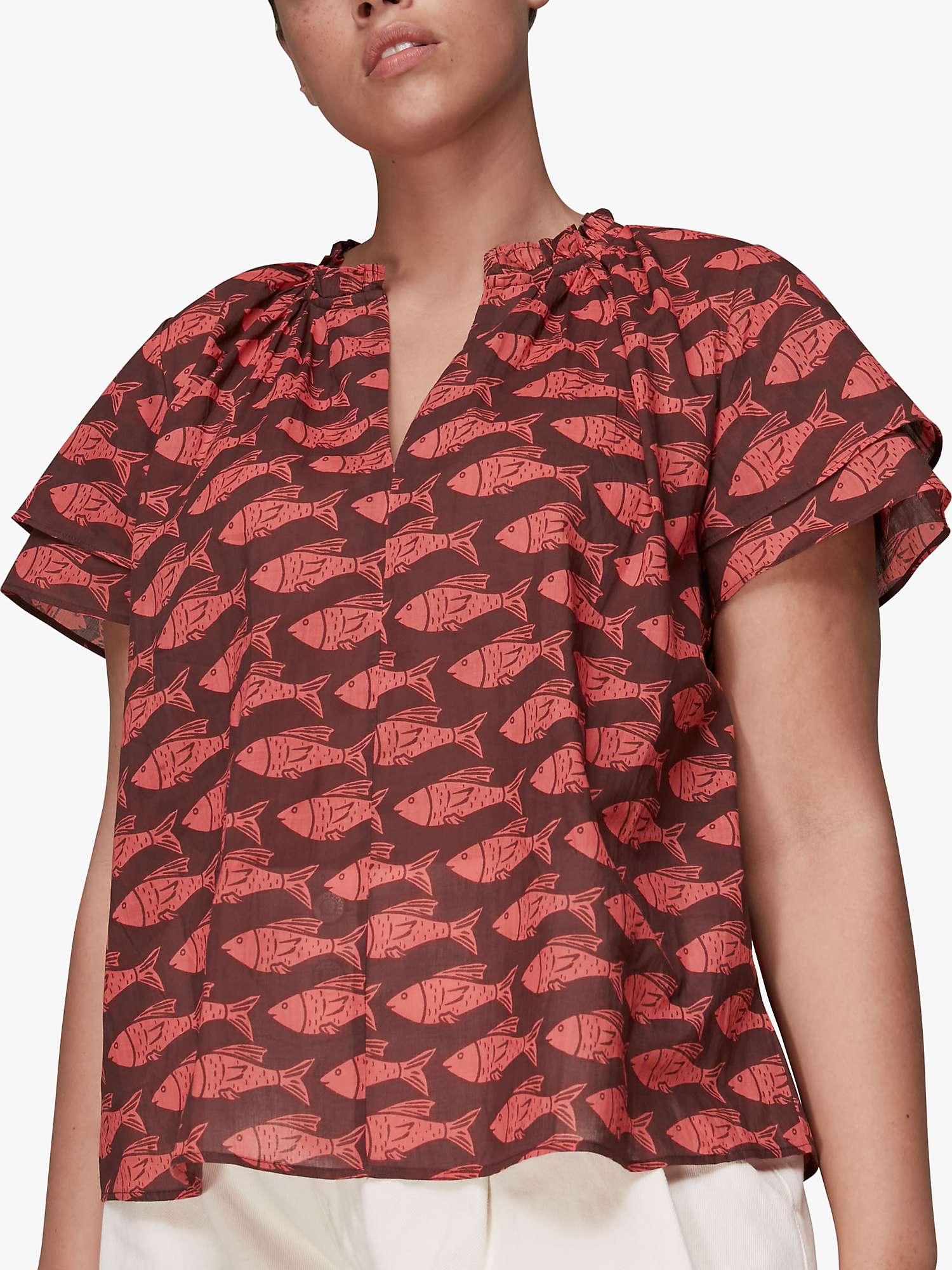 Buy Whistles Pisces Print Top, Multi Online at johnlewis.com