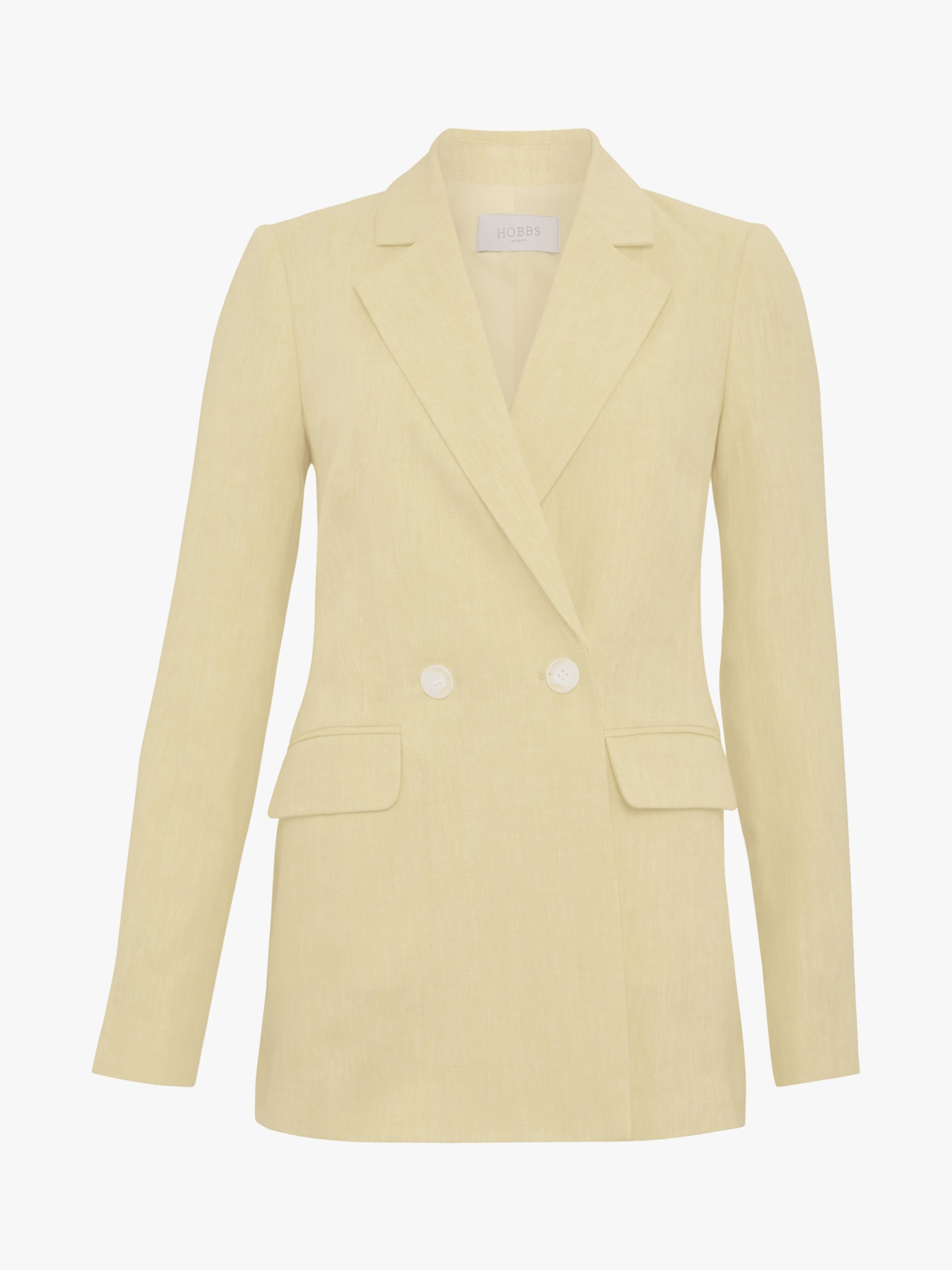 Hobbs Asher Linen Blazer, Yellow at John Lewis & Partners