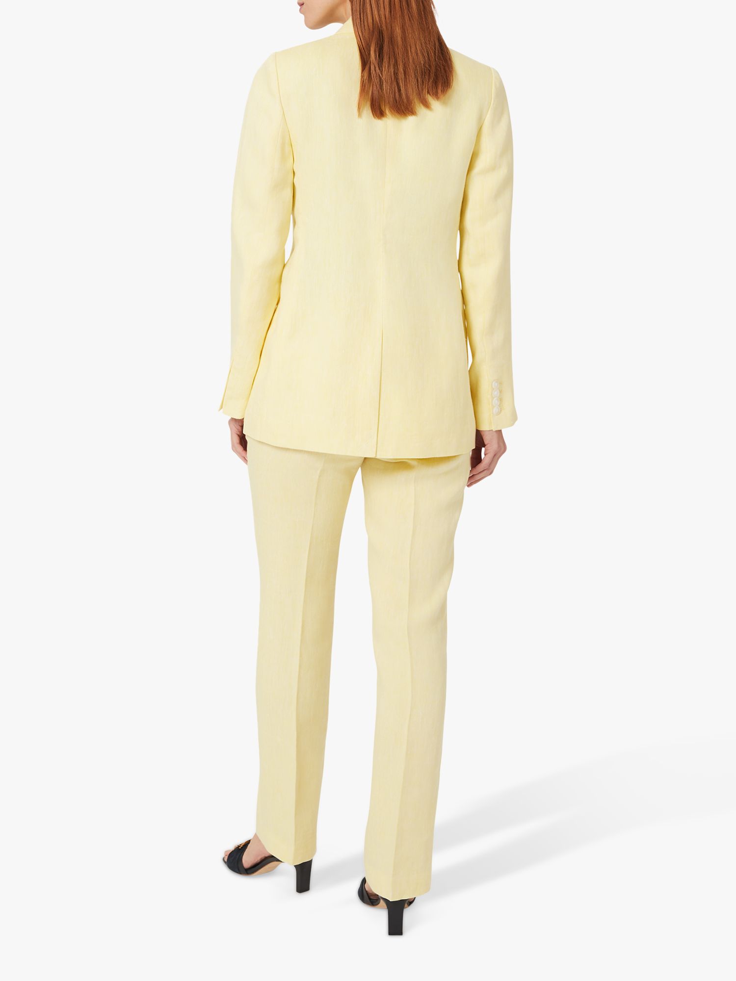 Hobbs Asher Linen Suit Trousers, Yellow