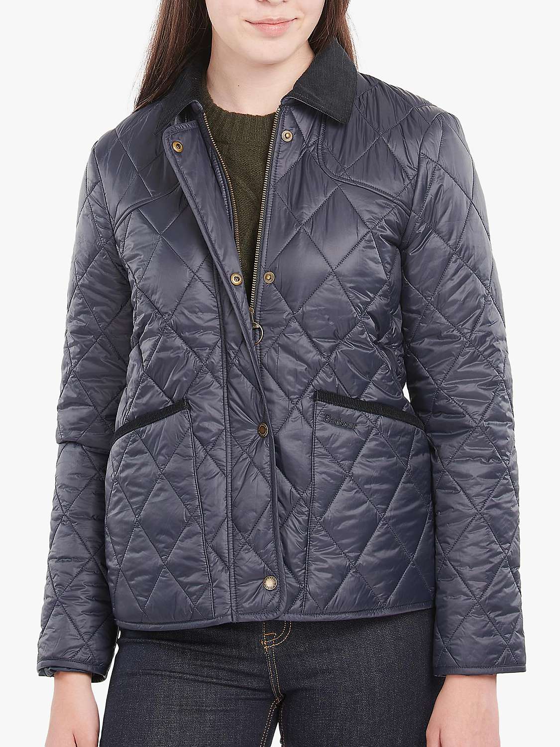 Barbour Ayla Quilted Jacket, Navy at John Lewis & Partners