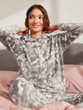 ANYDAY John Lewis & Partners Camilla Double Sided Velour Hoodie, Grey Camo Print