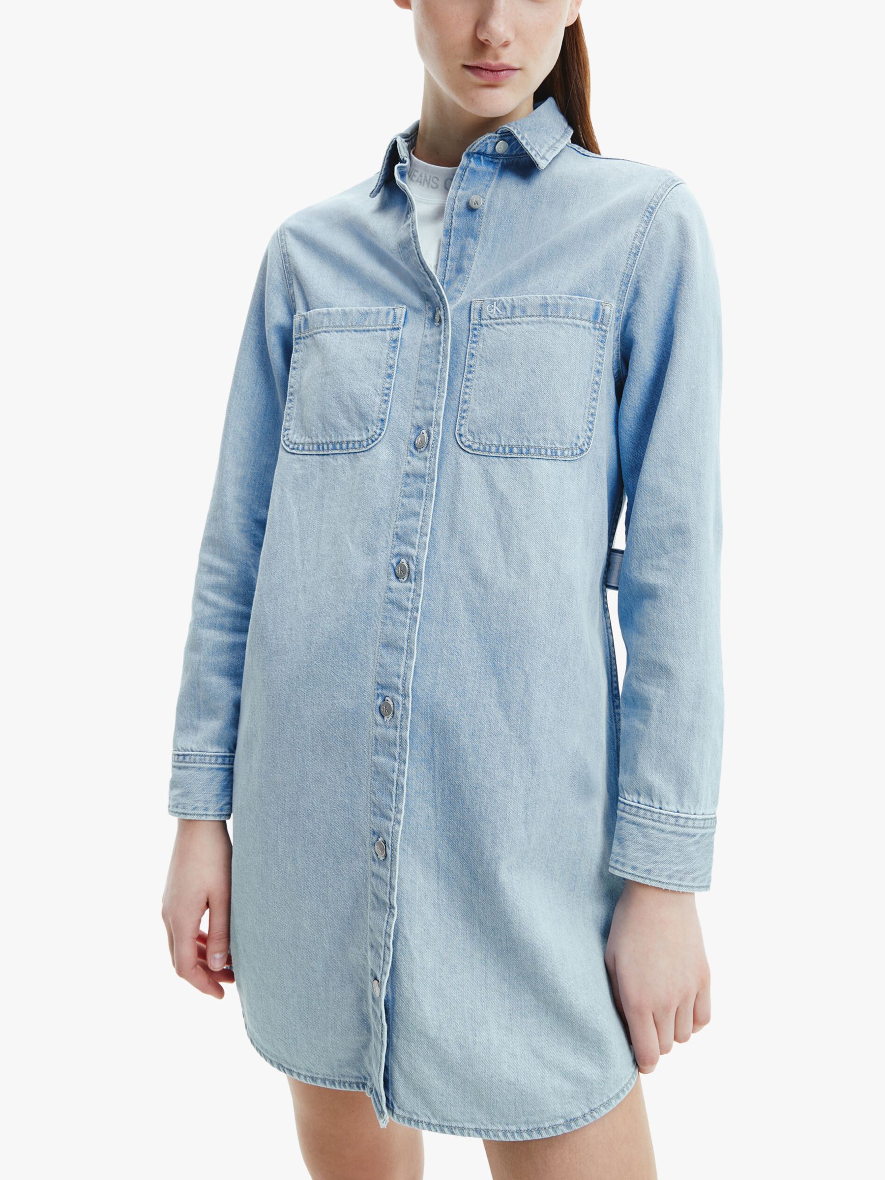 Calvin Klein Jeans Denim Shirt Dress, Light Blue