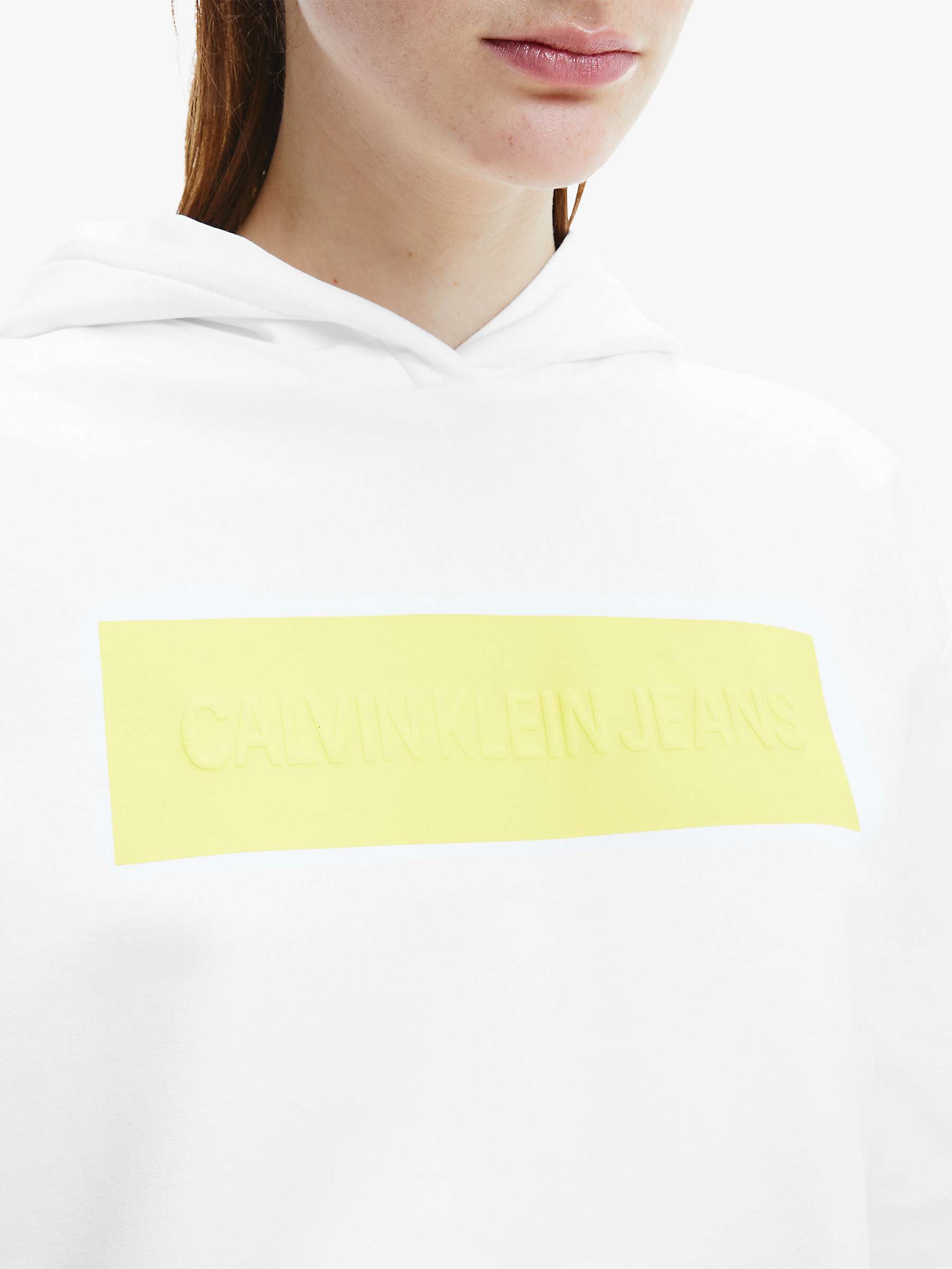 Buy Calvin Klein Jeans Hero Logo Hoodie, Bright White Online at johnlewis.com