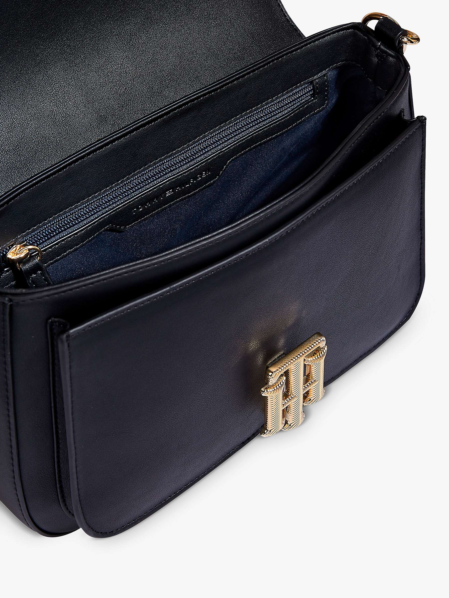 Buy Tommy Hilfiger Monogram Lock Satchel Shoulder Bag, Black Online at johnlewis.com