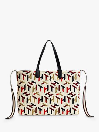 Tommy Hilfiger Iconic Tommy Corporate Logo Embroidered Tote, Multi