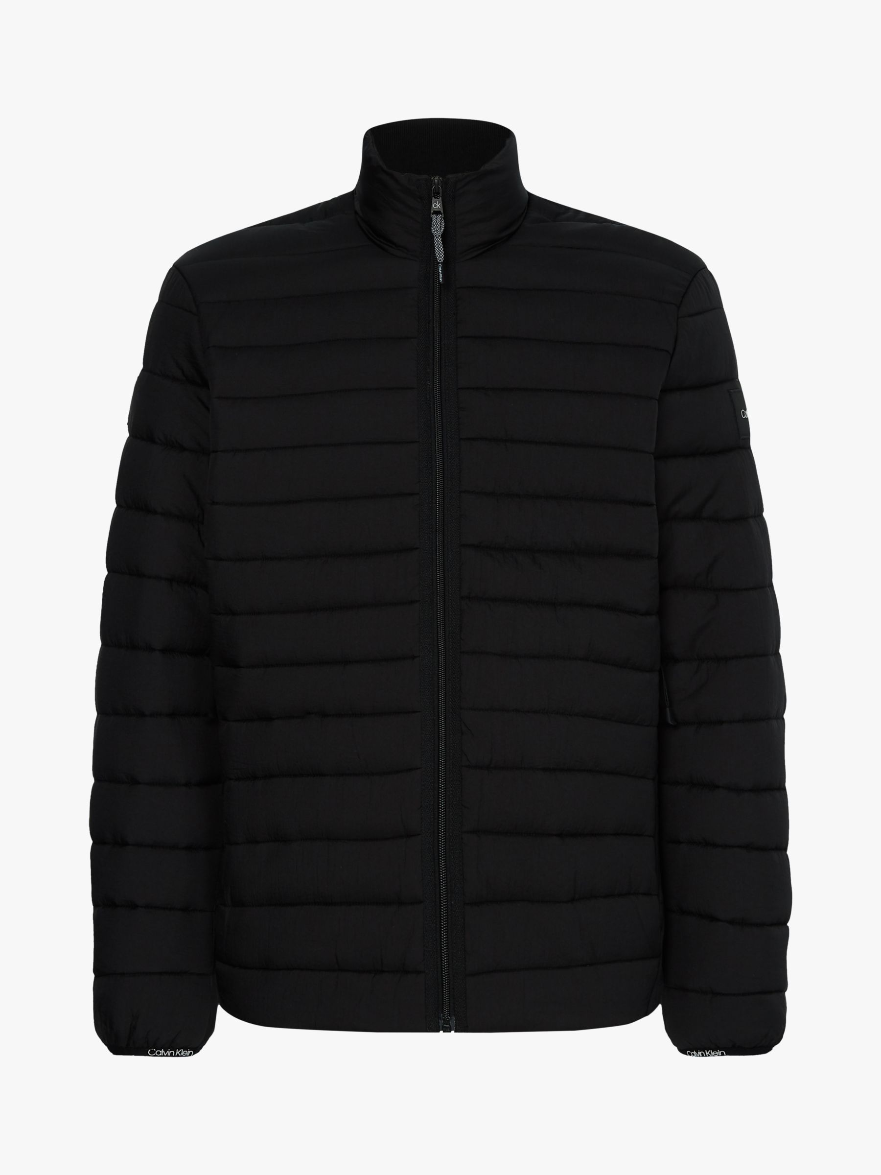 Calvin Klein Crinkle Nylon Padded Jacket, CK Black at John Lewis & Partners