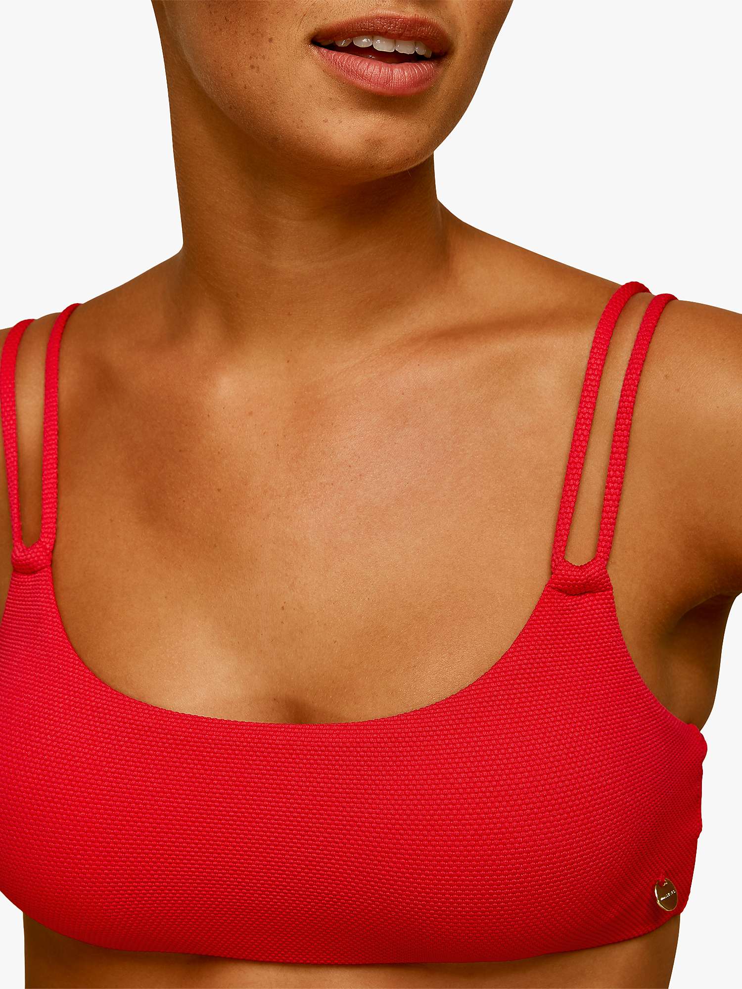 Buy Whistles Double Strap Bikini Top, Red Online at johnlewis.com