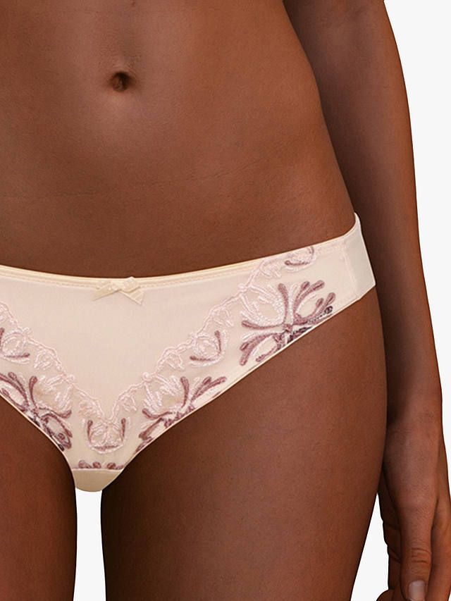 Chantelle Champs Elysees Embroidered Brazilian Knickers, Rose Pearl