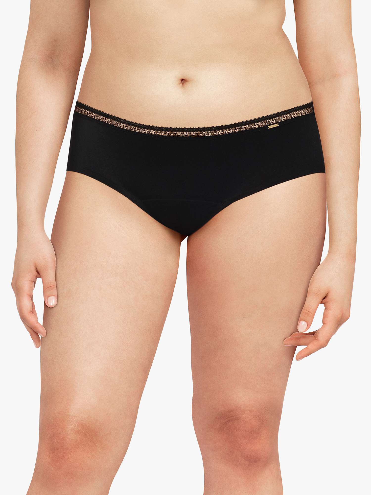 Buy Chantelle Life Graphic Lace Period Proof Hipster Knickers, Black Online at johnlewis.com
