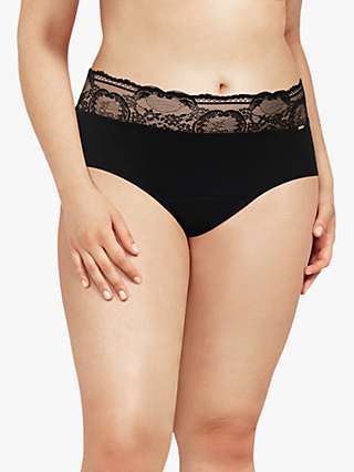 Chantelle Life Lace Period Proof High Waist Knickers, Black