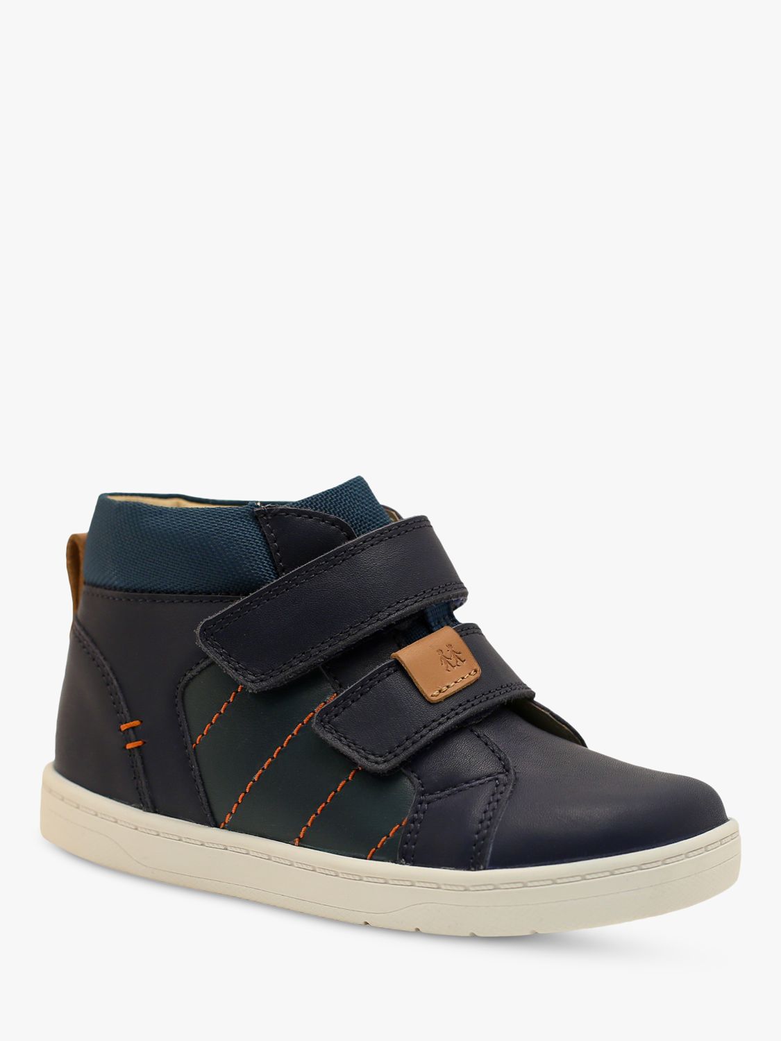 Start-Rite Kids' Discover High Top Trainers, Navy/Dark Green at John ...