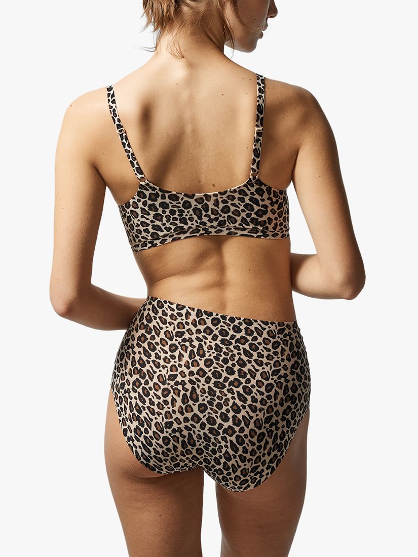 Leopard-print stretch-jersey bralette