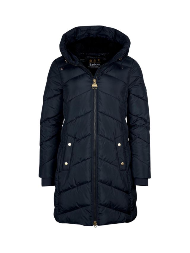Barbour International Braeside Hooded Quilted Jacket, Black, 8