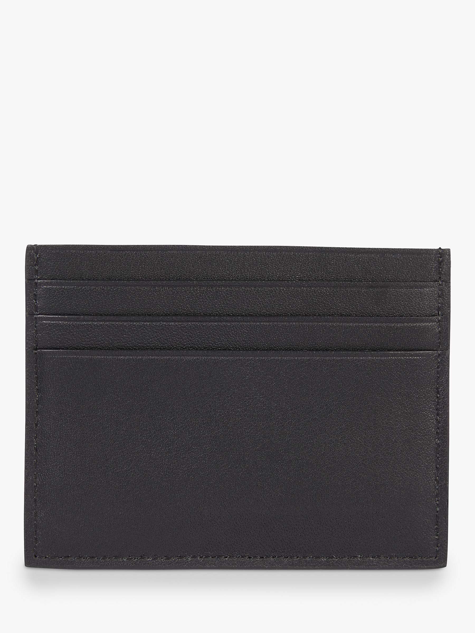 Calvin Klein Slim Leather Card Holder, Black at John Lewis & Partners