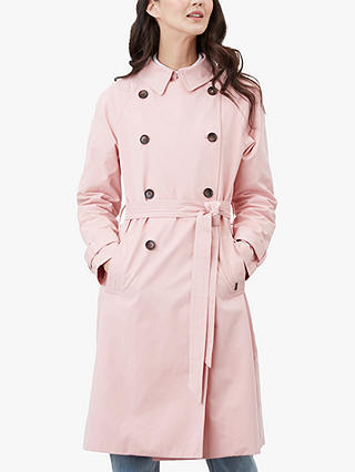 Joules Evita Double Ted Trench, Light Pink Trench Coat Uk