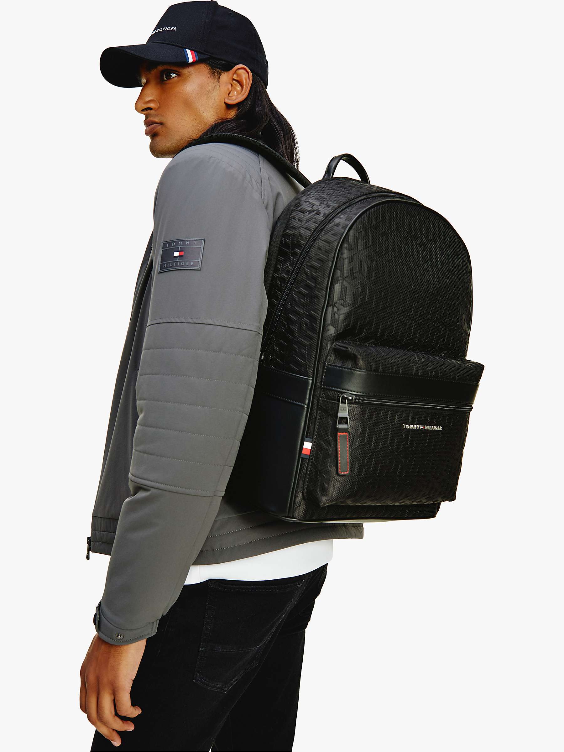Buy Tommy Hilfiger Elevated Monogram Logo Backpack, Black Online at johnlewis.com