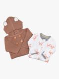 Kit & Kin Baby Organic Cotton Fox Sleepsuit & Bear Cardigan Set