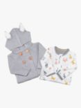 Kit & Kin Baby Organic Cotton Alpha Sleepsuit & Bunny Cardigan Set