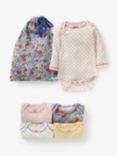 Mini Boden Baby Apple Blossom Floral Print Bodysuit, Pack of 5, Multi