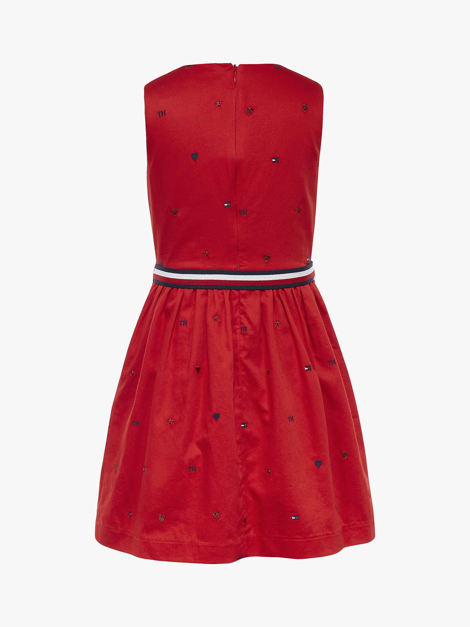 Buy Tommy Hilfiger Kids' Embroidered Dress, Deep Crimson Online at johnlewis.com