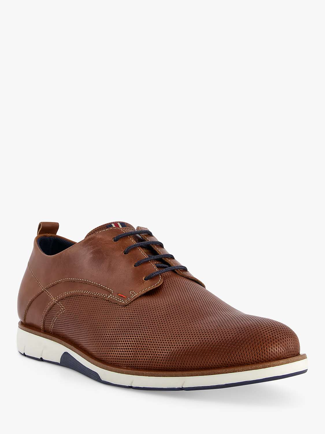 Dune Balad Wide Fit Punch Hole Casual Shoes, Tan at John Lewis & Partners