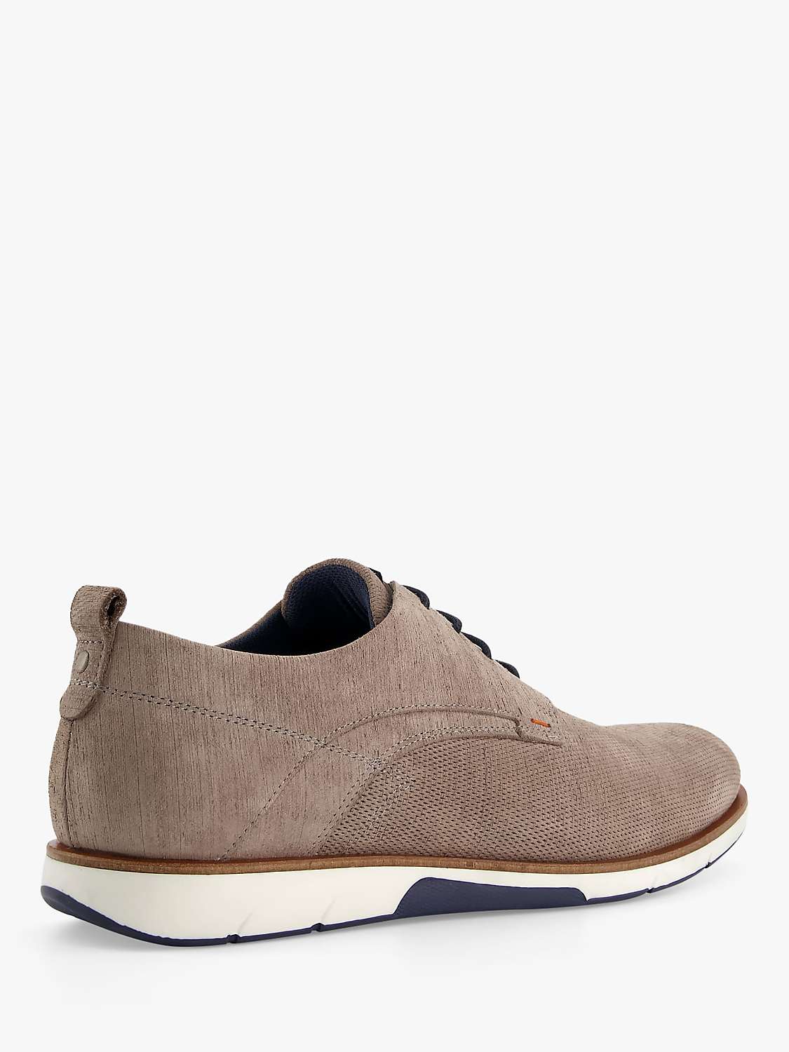 Dune Balad Wide Fit Nubuck Punch Hole Casual Shoes, Grey at John Lewis ...