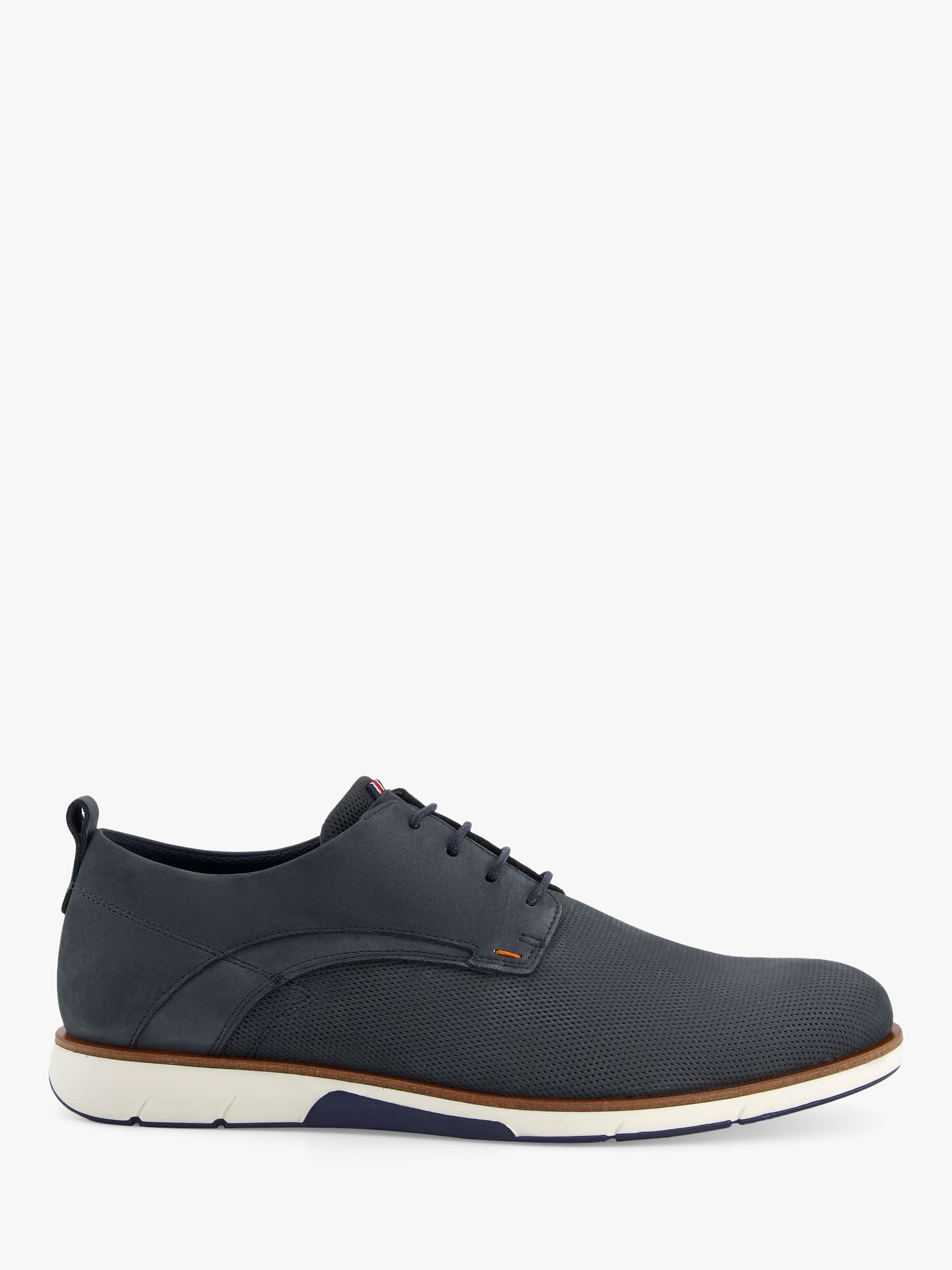 Dune Balad Wide Fit Nubuck Punch Hole Casual Shoes, Blue at John Lewis ...