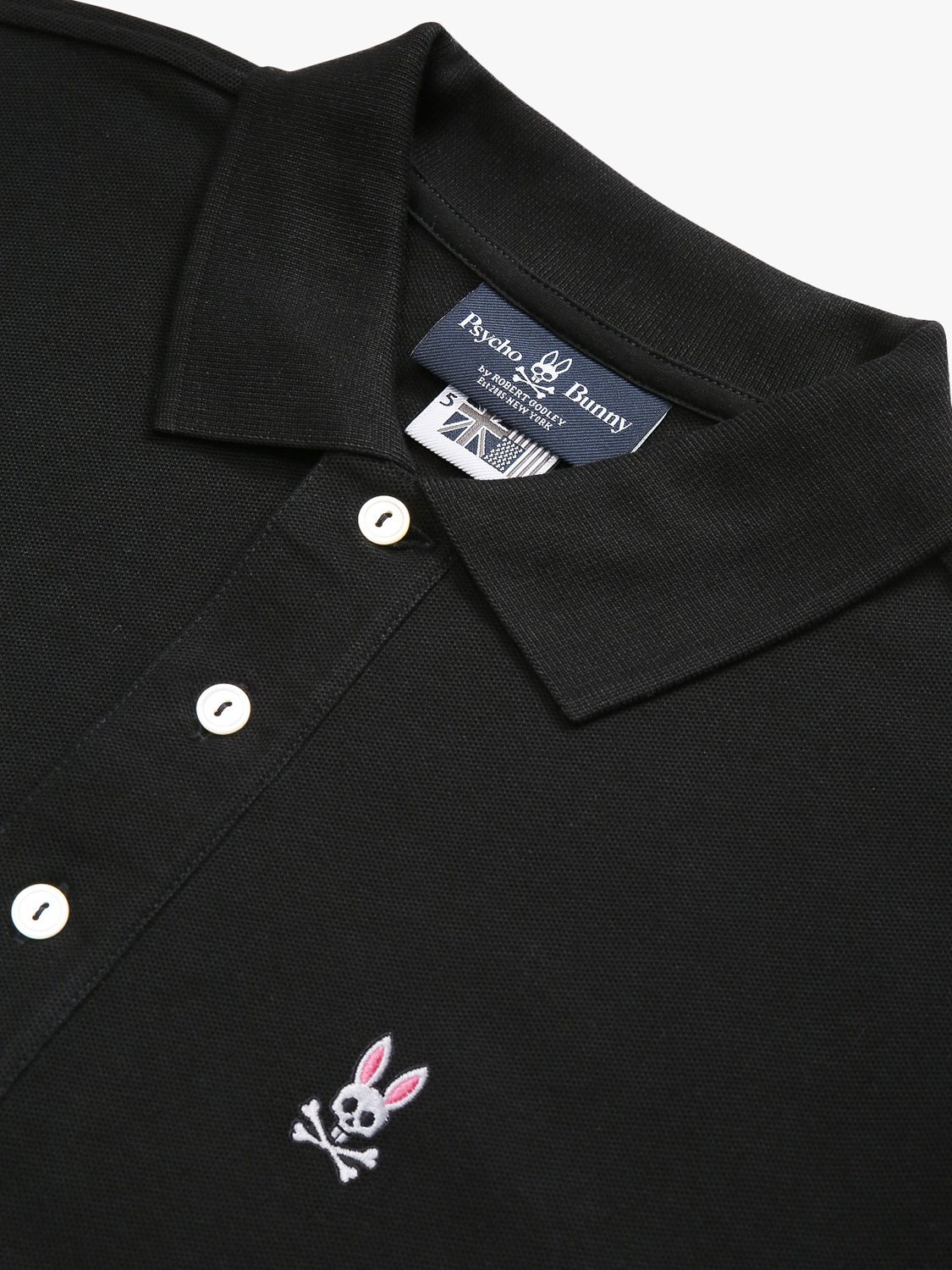 Psycho Bunny Classic Long Sleeve Pique Polo Shirt, Black, S