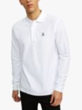 Psycho Bunny Classic Long Sleeve Pique Polo Shirt, White