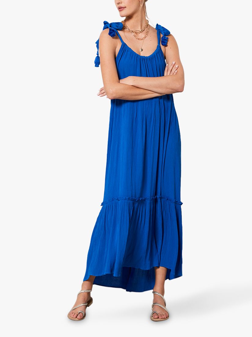 Mint Velvet Tiered Maxi Dress, Blue