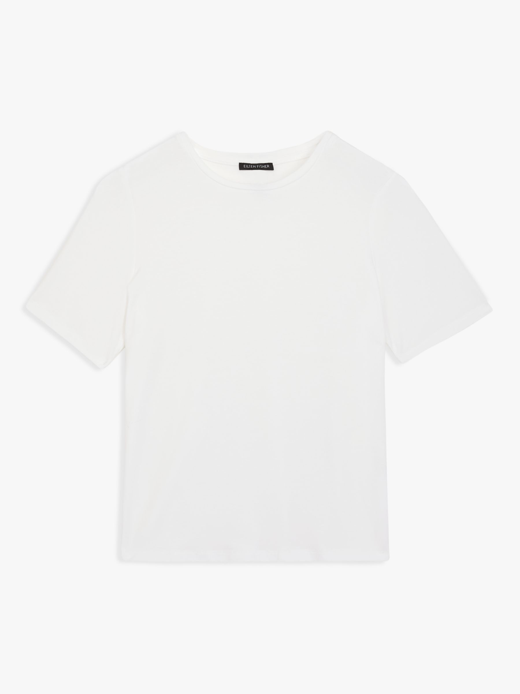 EILEEN FISHER Plain Short Sleeve T-Shirt, White at John Lewis & Partners