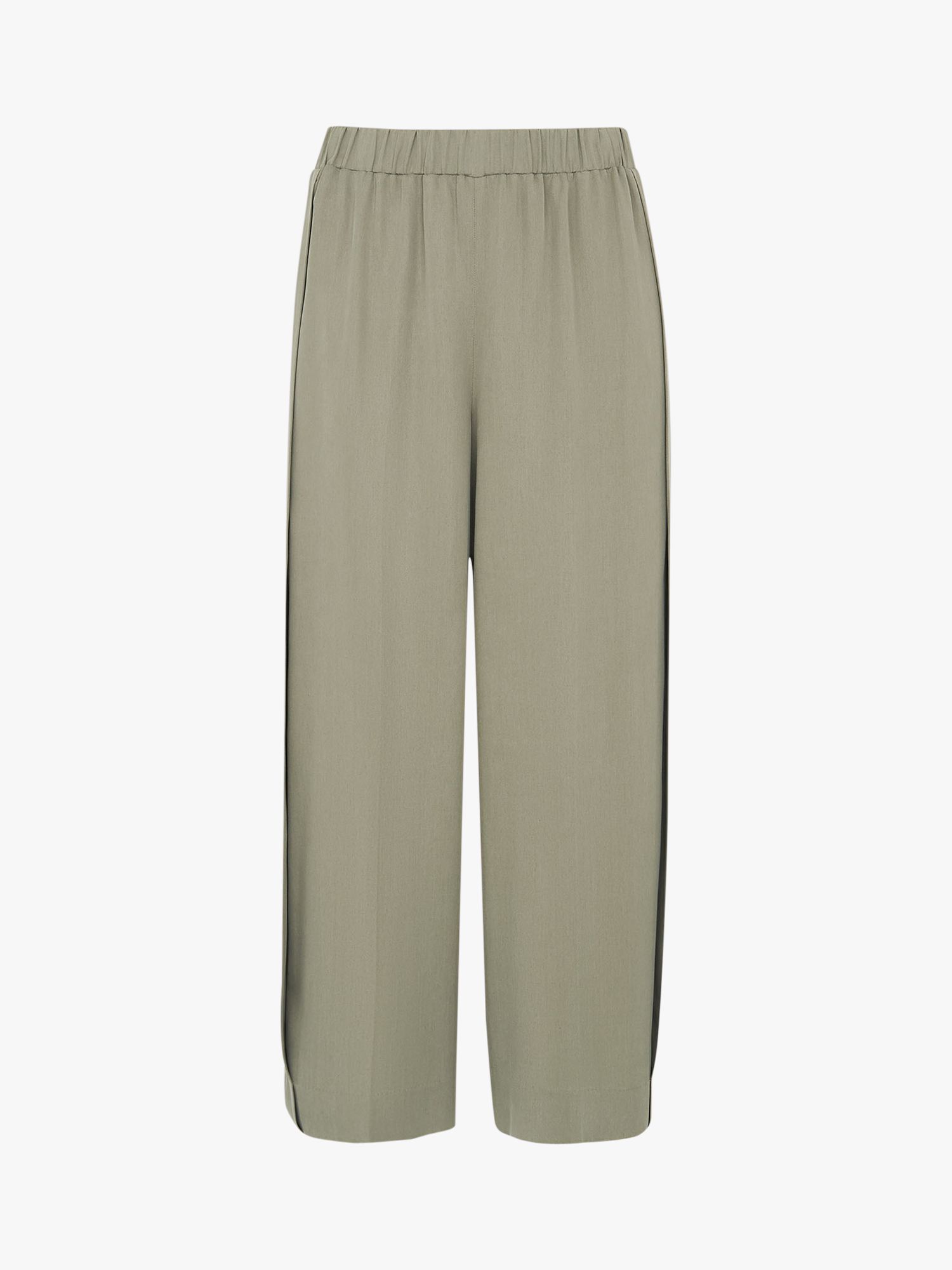 Whistles Wide Leg Trousers, Khaki at John Lewis & Partners