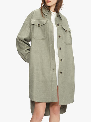 Ted Baker Mayaan Oversized Shacket, Pale Green