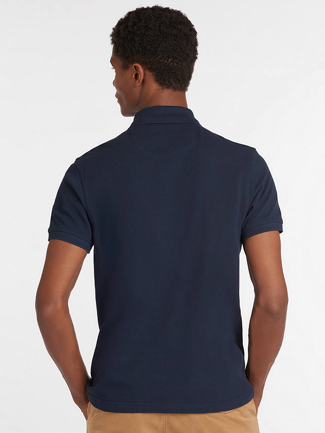 Barbour Short Sleeve Sports Polo Shirt, New Navy at John Lewis & Partners