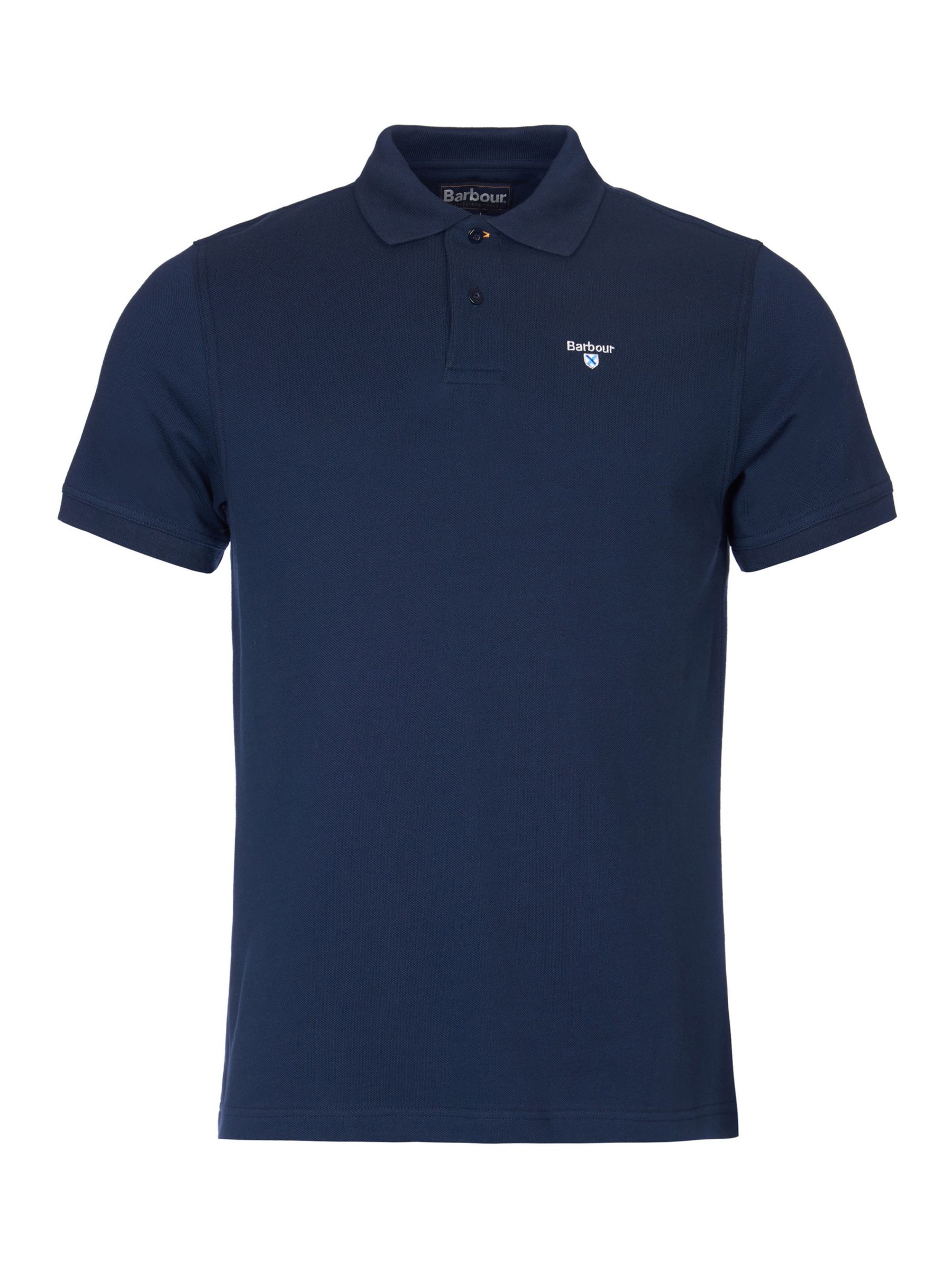 Barbour Short Sleeve Sports Polo Shirt, New Navy at John Lewis & Partners