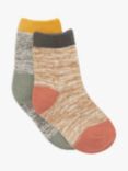 John Lewis & Partners Kids' Colour Block Boot Socks, Pack of 2, Multi
