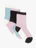 John Lewis & Partners Kids' Colourblock Cushioned Footbed Socks, Pink/Multi