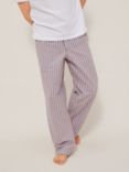 John Lewis & Partners Organic Cotton Stripe Lounge Pyjama Bottoms, Blue/Multi