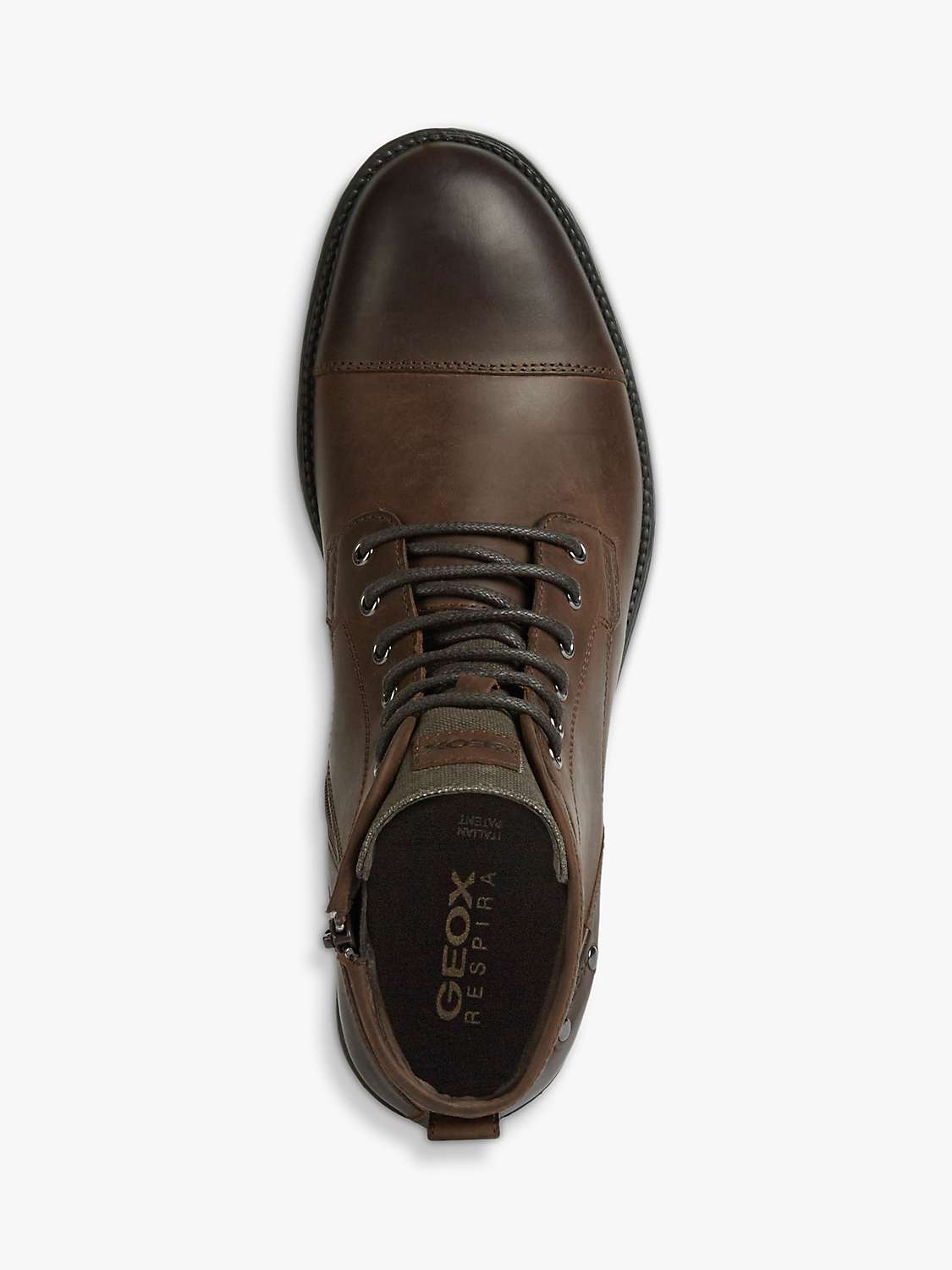 seinpaal halen koffer Geox Jaylon Leather Lace Up Ankle Boots, Dark Brown at John Lewis & Partners