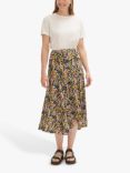 Jigsaw Tapestry Floral Midi Skirt, Dark Navy