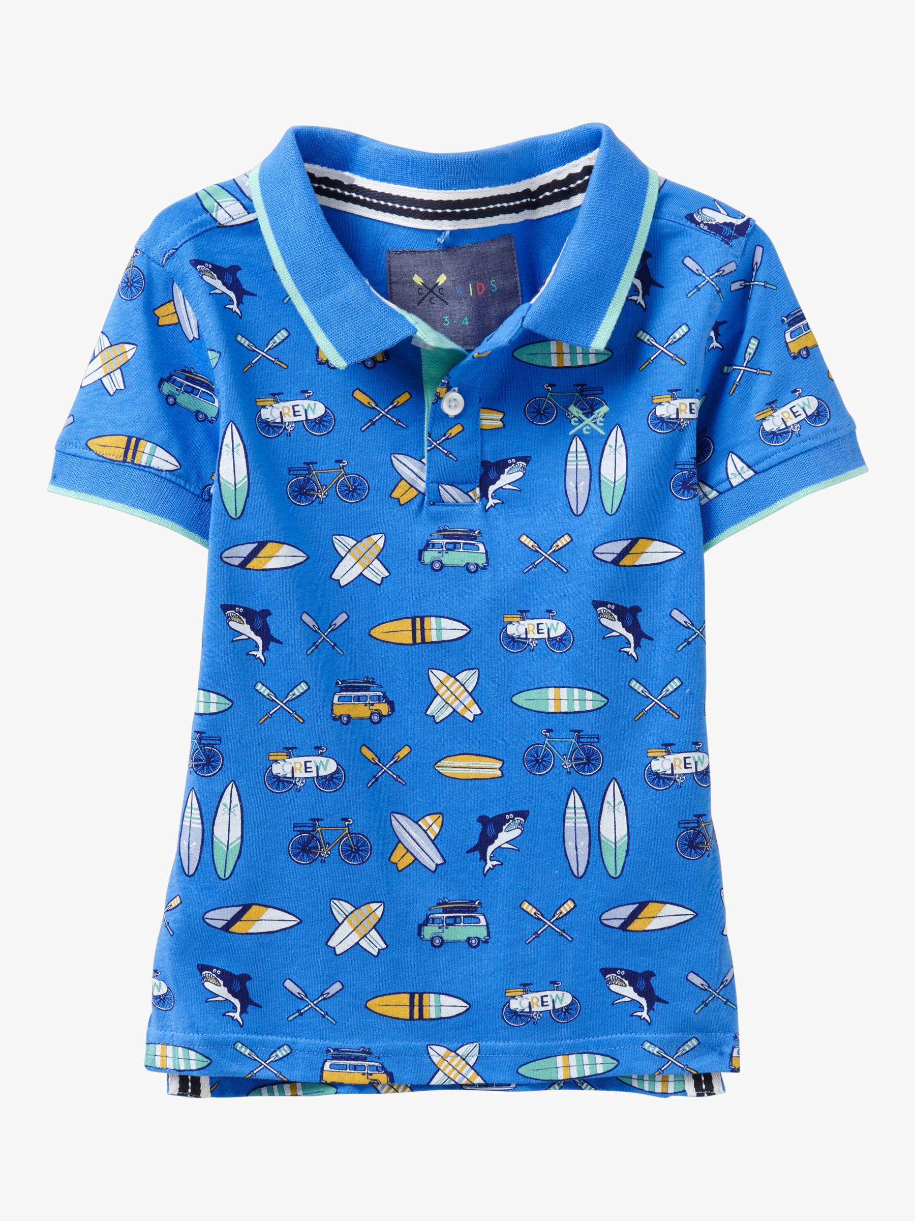 Crew Clothing Kids' Seaside Print Polo Shirt, Regatta at John Lewis ...
