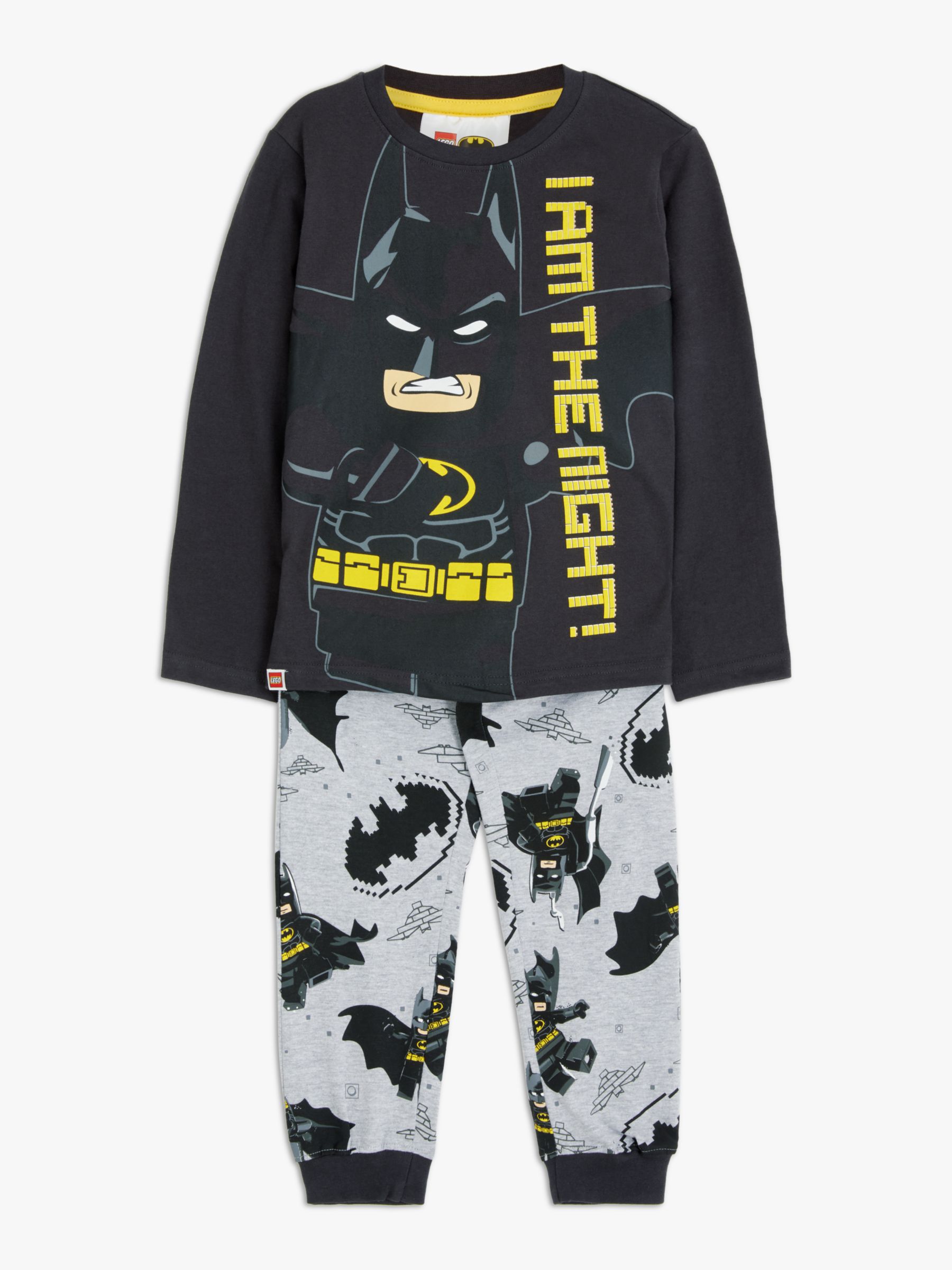 LEGO Batman Kids' I Am The Night Pyjamas, Grey