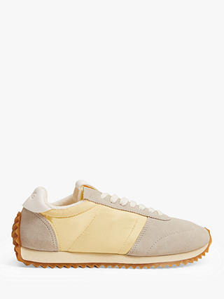 Mango Leather Panel Lace Up Trainers