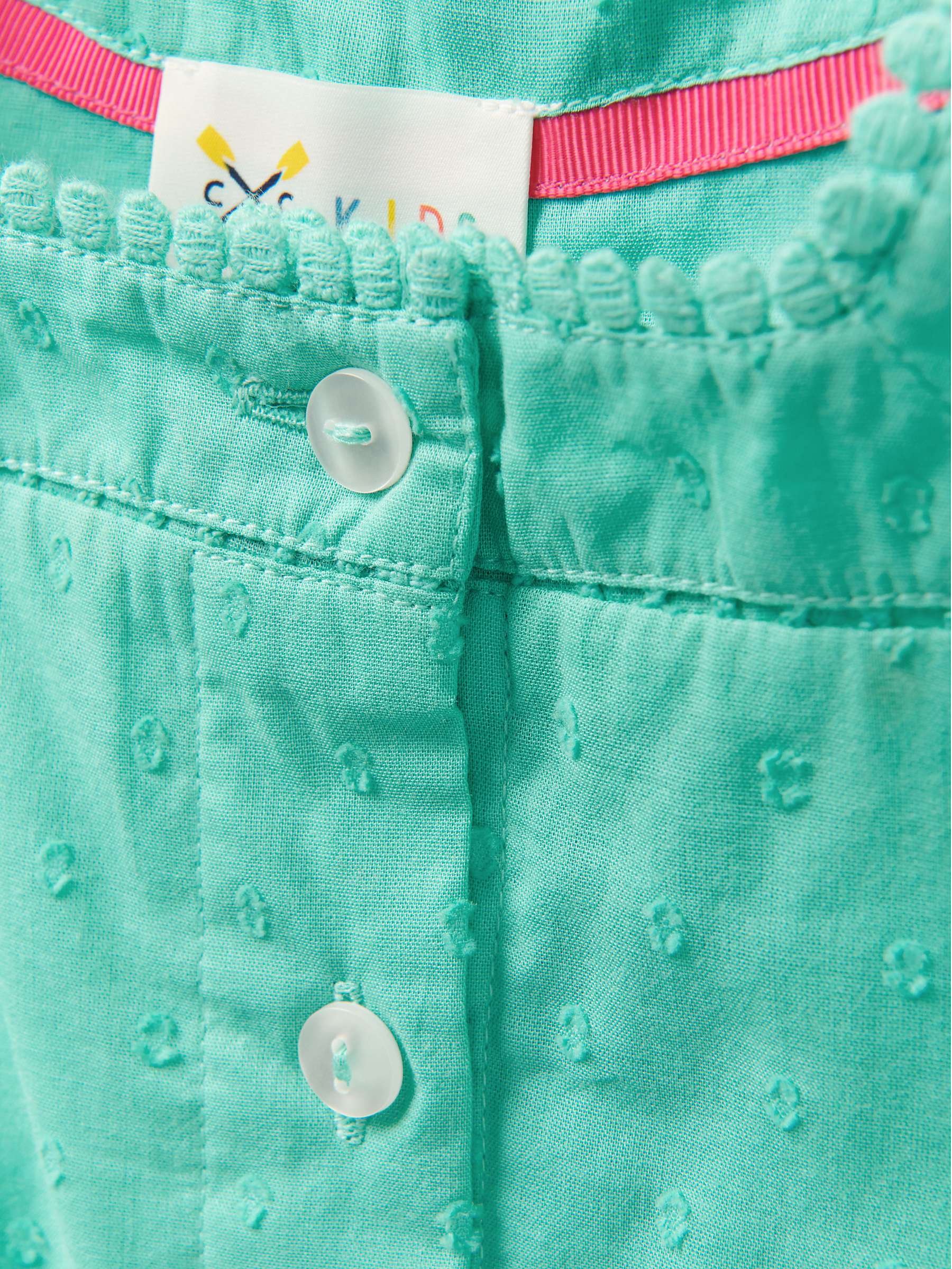Buy Crew Clothing Kids' Short Sleeve Dobby Spot Top, Green Online at johnlewis.com