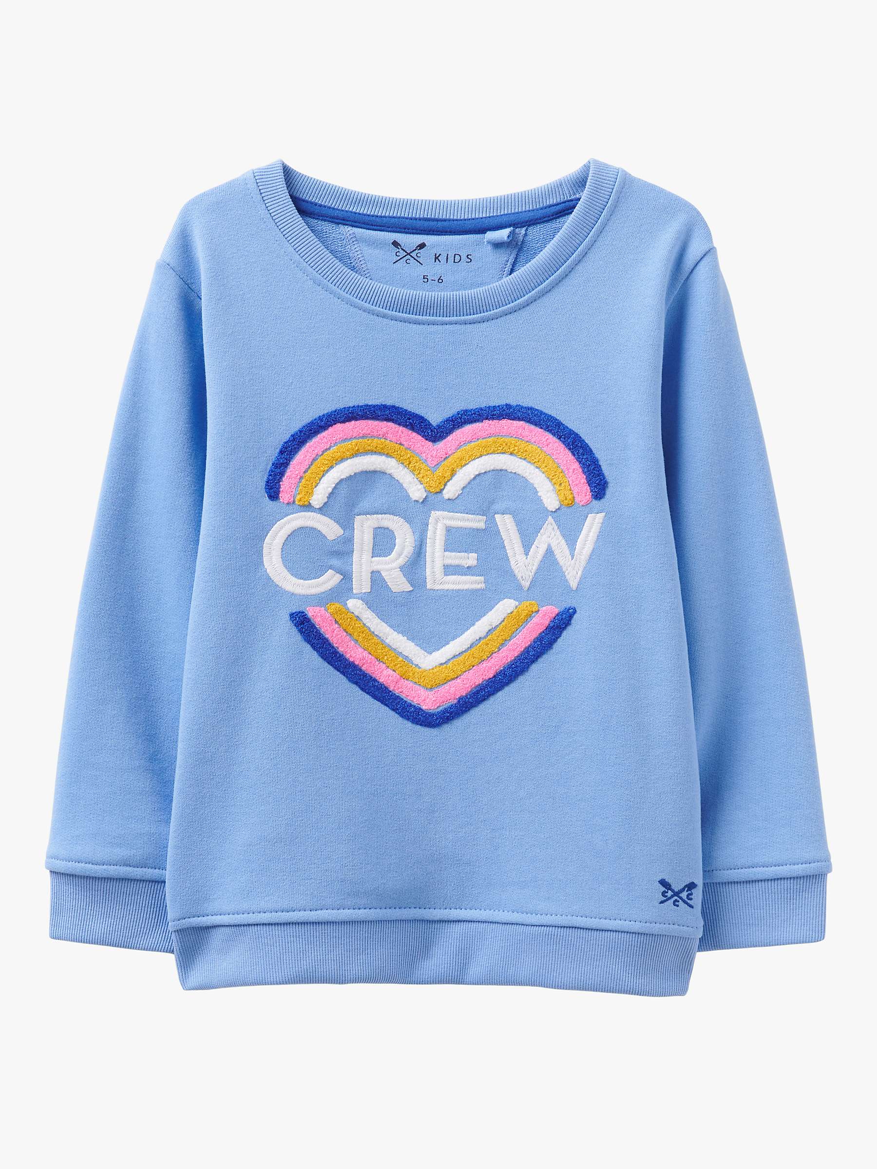 Buy Crew Clothing Kids' Rainbow Crew Heart Jumper, Blue Online at johnlewis.com