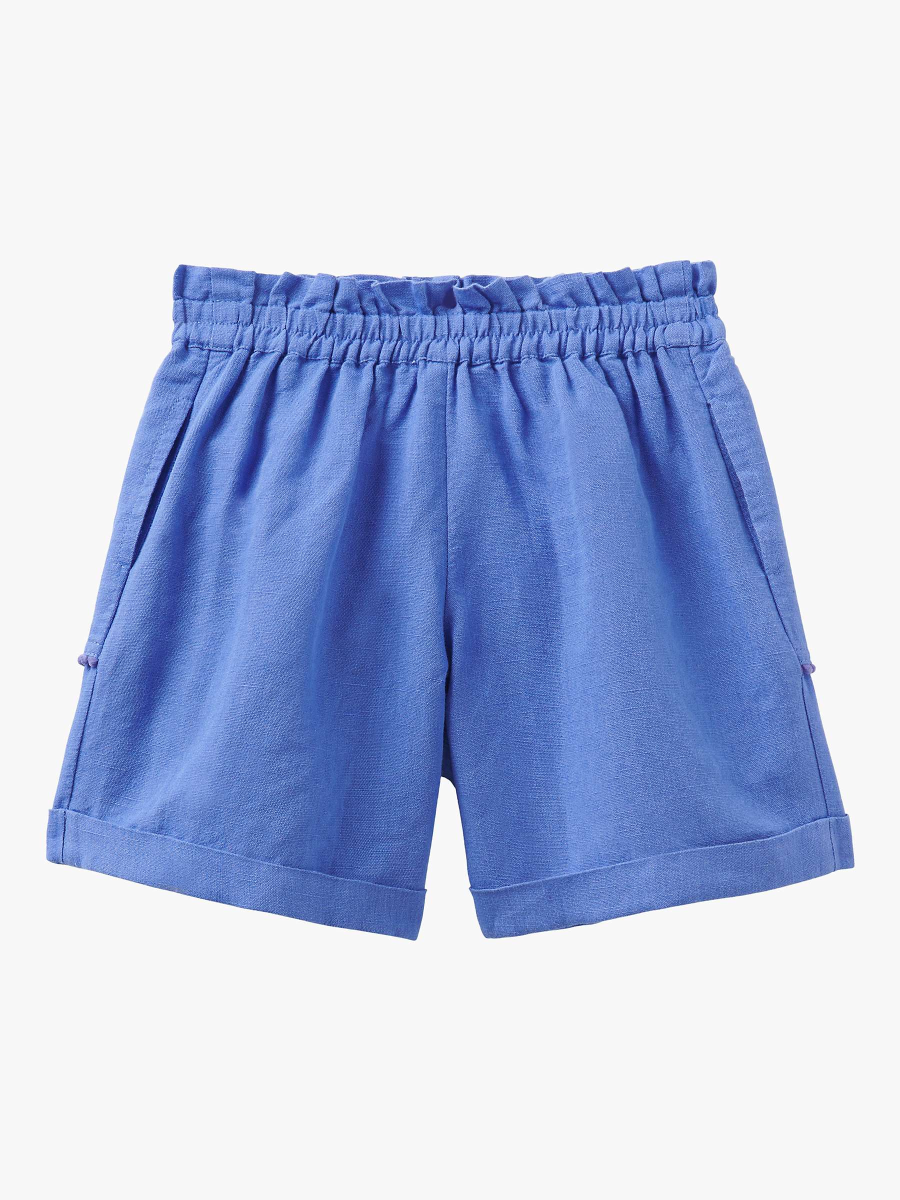 Buy Crew Clothing Kids' Paperbag Linen and Cotton Shorts, Blue Online at johnlewis.com