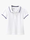Crew Clothing Kids' Puff Sleeve Polo Shirt, White